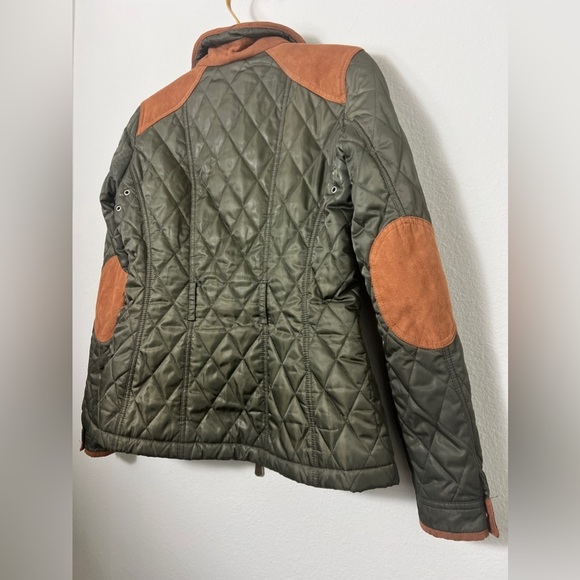 EUC Vince Camuto Quilted Green Elbow Patch Jacket Size Small - Picture 9 of 16
